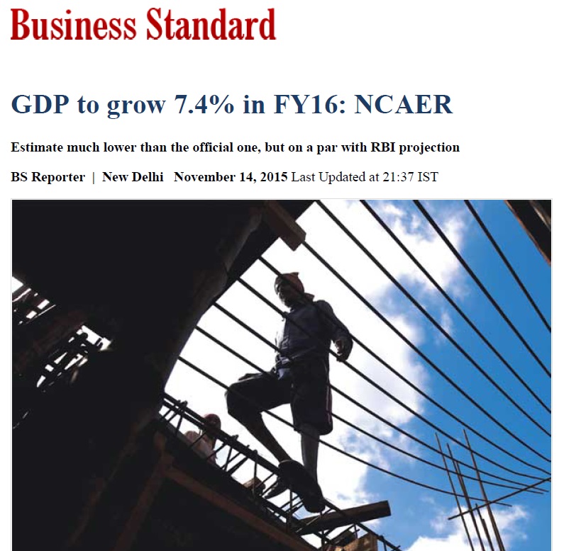 GDP to grow 7.4% in FY16: NCAER