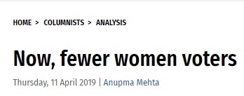 Now, fewer women voters