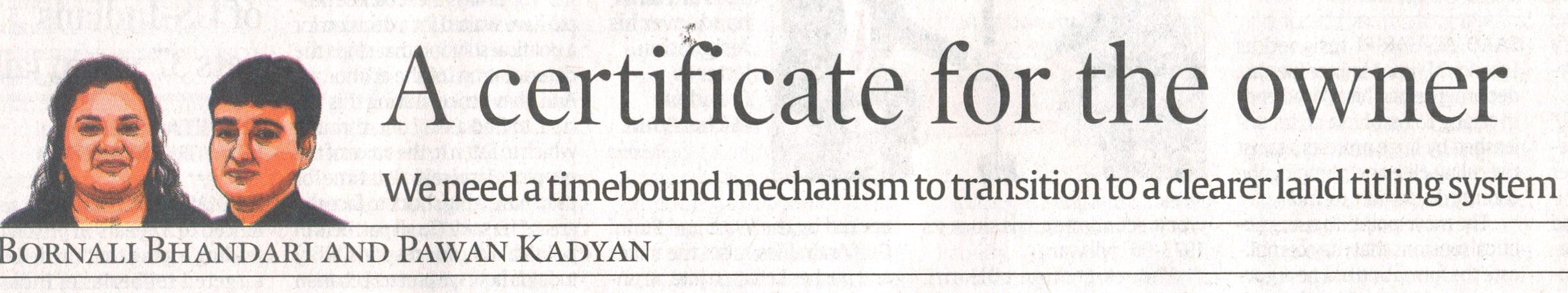 We need a timebound mechanism to transition to a clearer land titling system