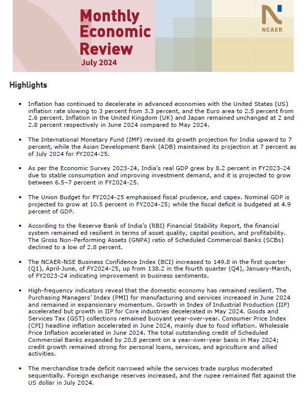 Monthly Economic Review: July 2024