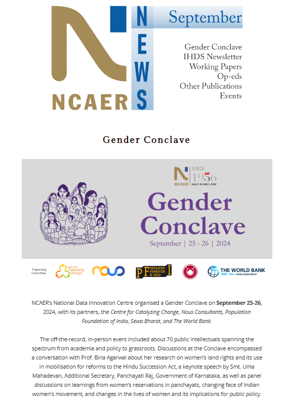 NCAER News: September 2024