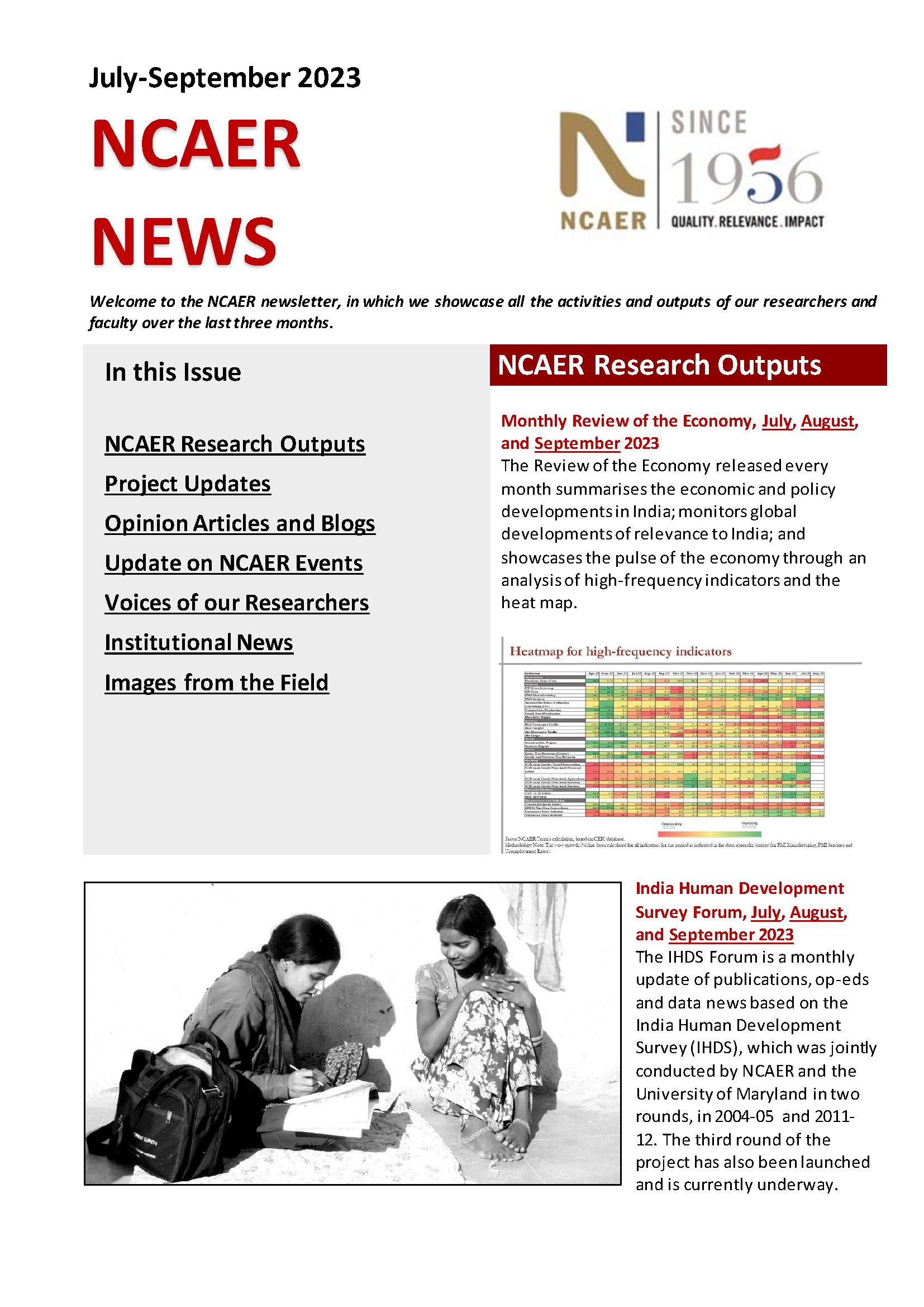 NCAER News July-September 2023
