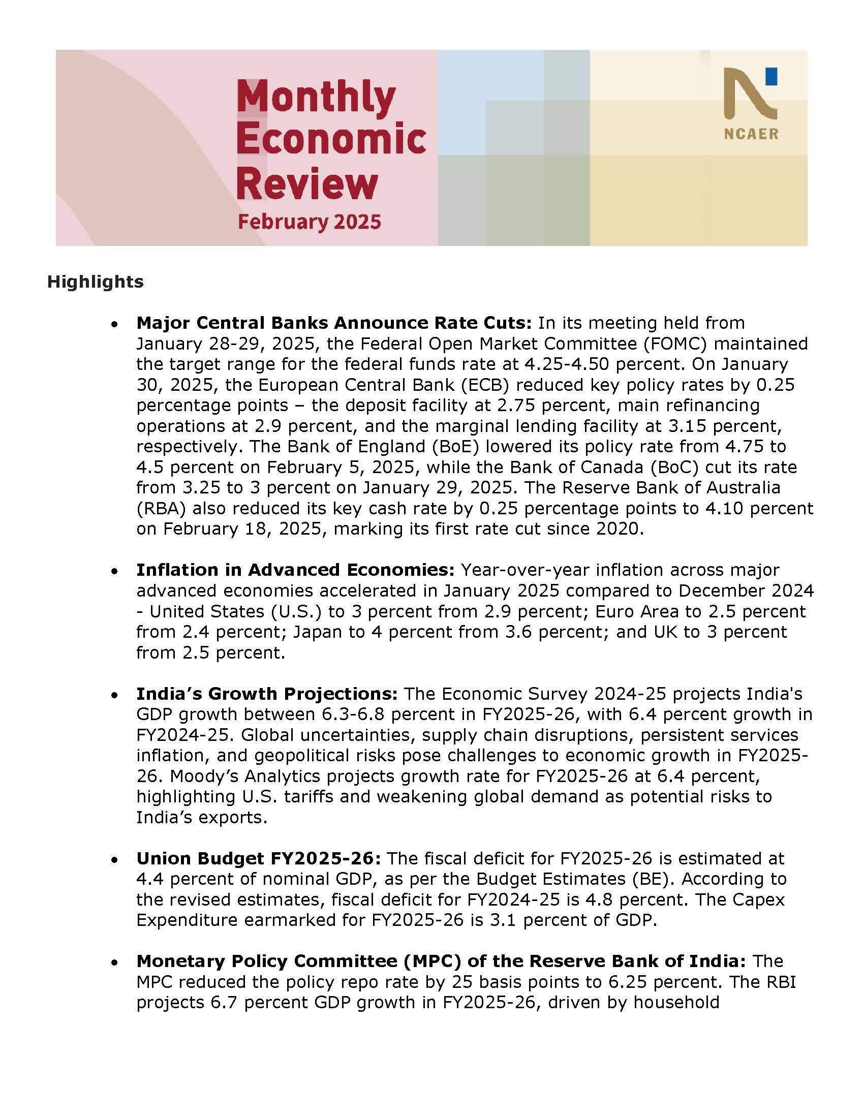 Monthly Economic Review: February 2025