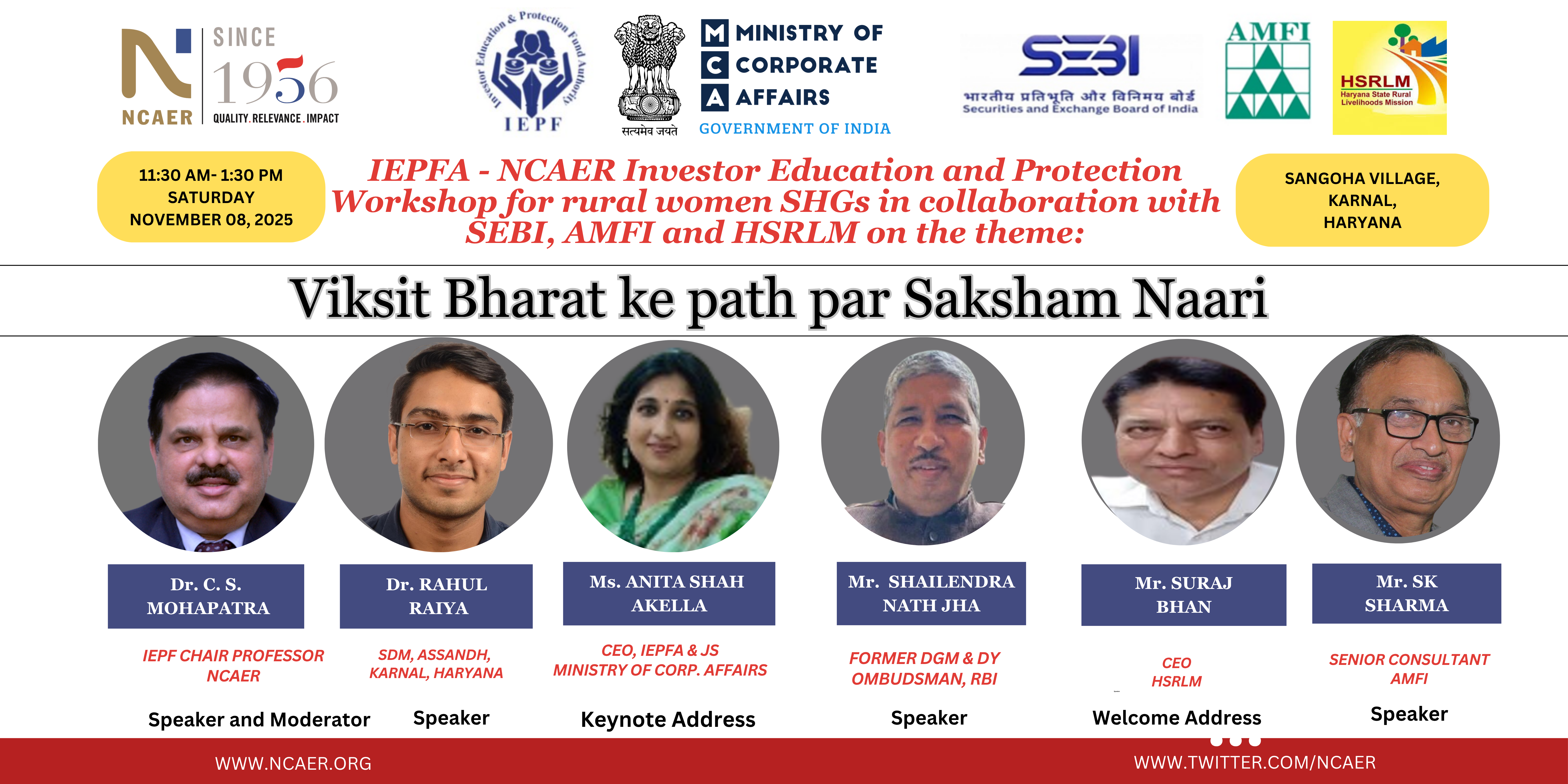 IEPFA–NCAER Workshop: Viksit Bharat ke path par Saksham Naari