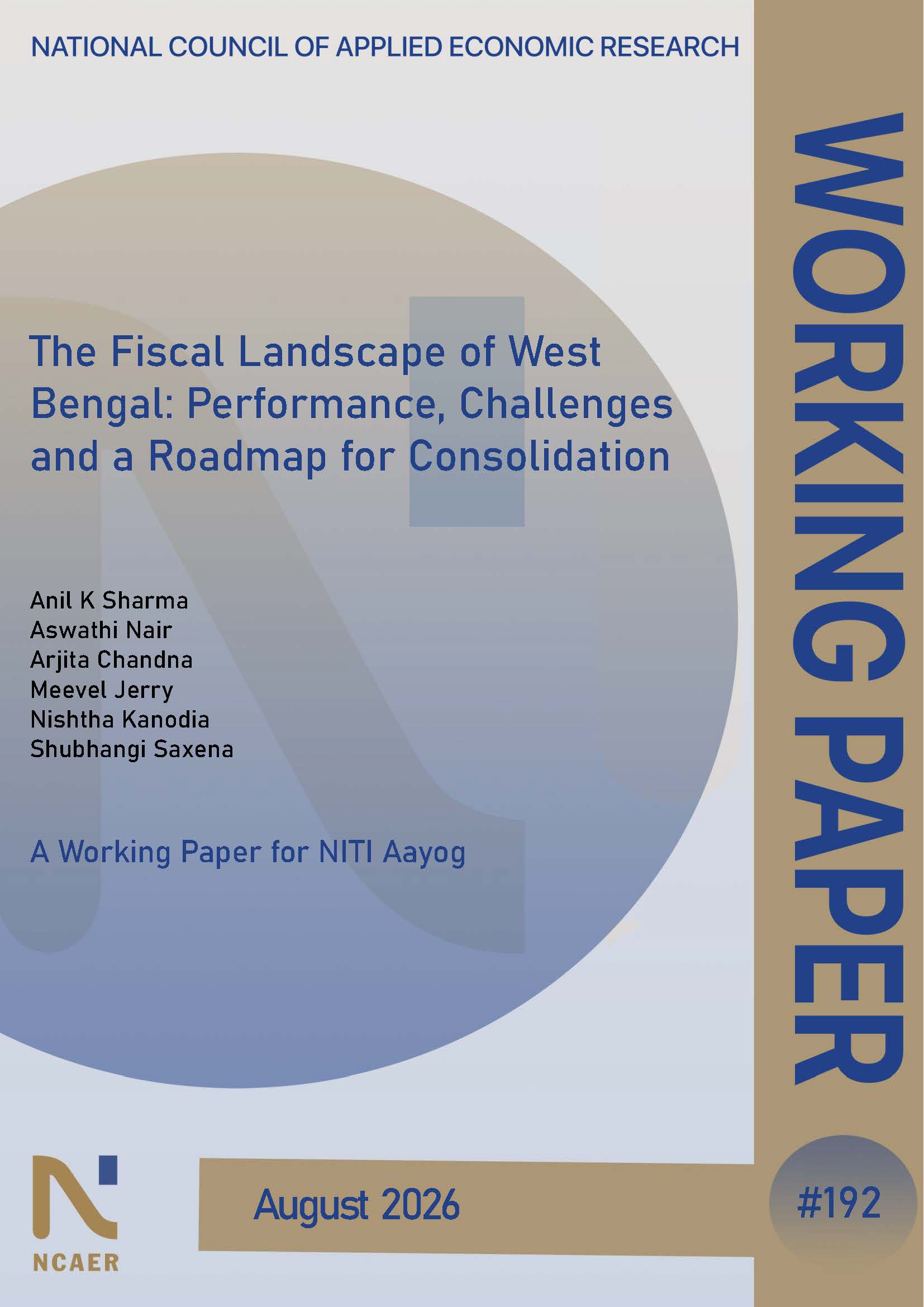 The Fiscal Landscape of West Bengal: Performance, Challenges and a Roadmap for Consolidation